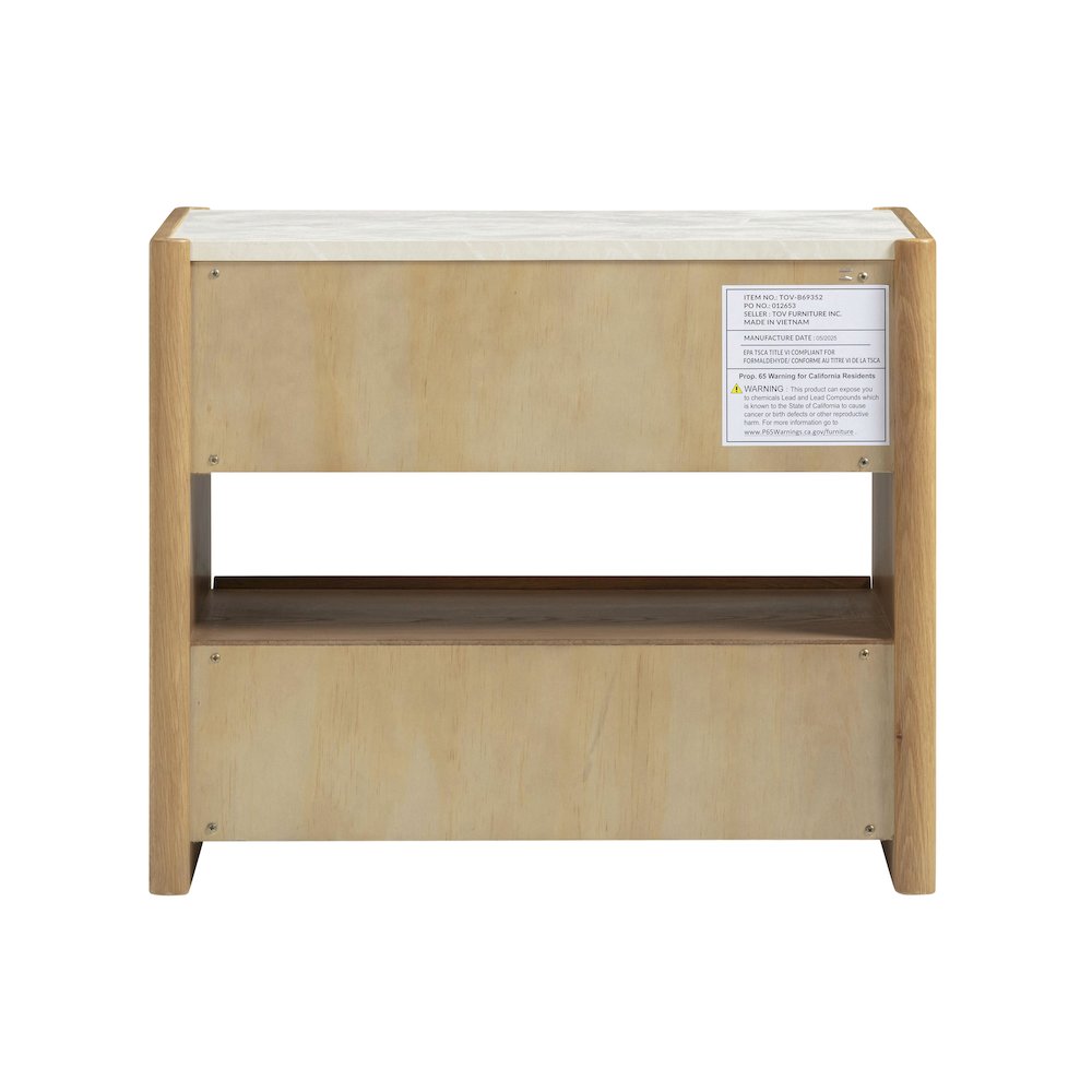 Paige Natural Oak 2-Drawer Nightstand