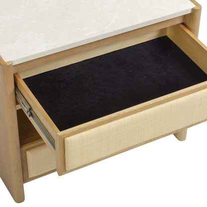 Paige Natural Oak 2-Drawer Nightstand