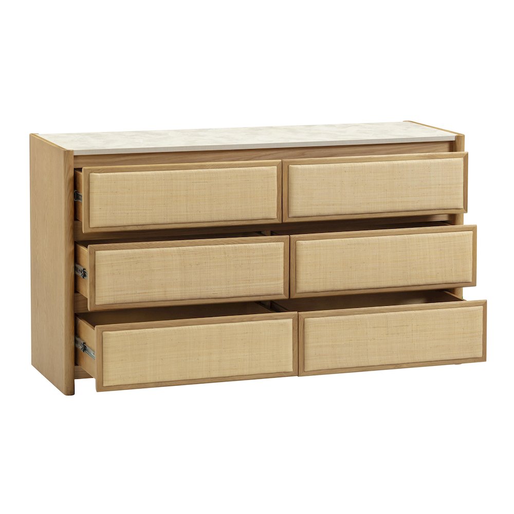 Paige Natural Oak 6-Drawer Dresser