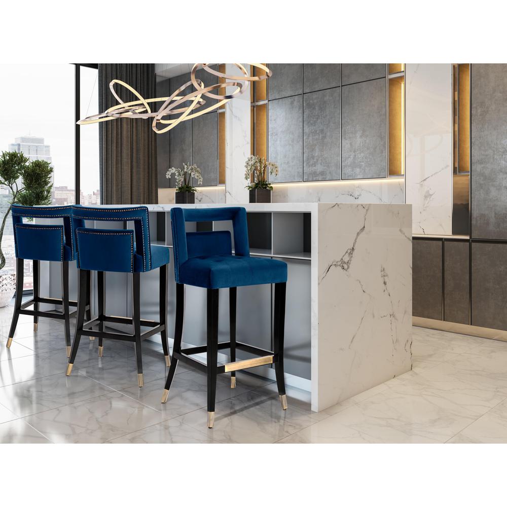 Hart Navy Velvet Counter Stool