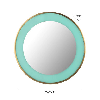Turquoise Enamel and Brushed Brass Mirror, Belen Kox