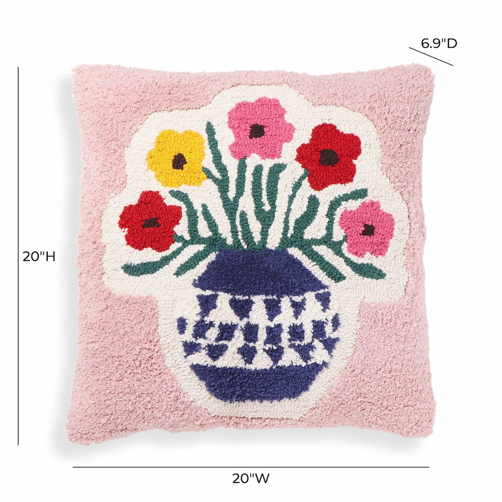 Blossom Tufted Cotton 20 inch Square Accent Pillow