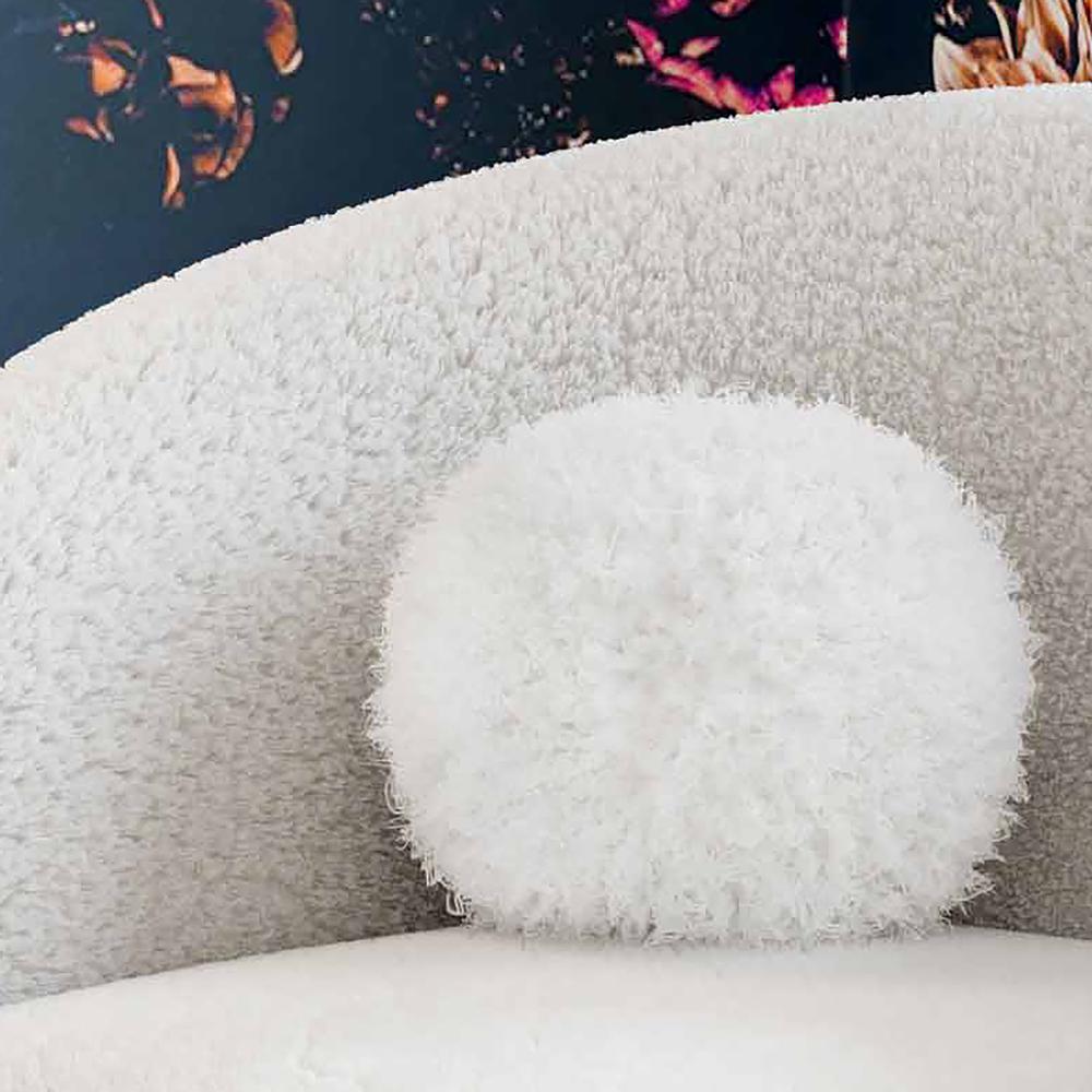 New Zealand White Sheepskin 16" Round Pillow