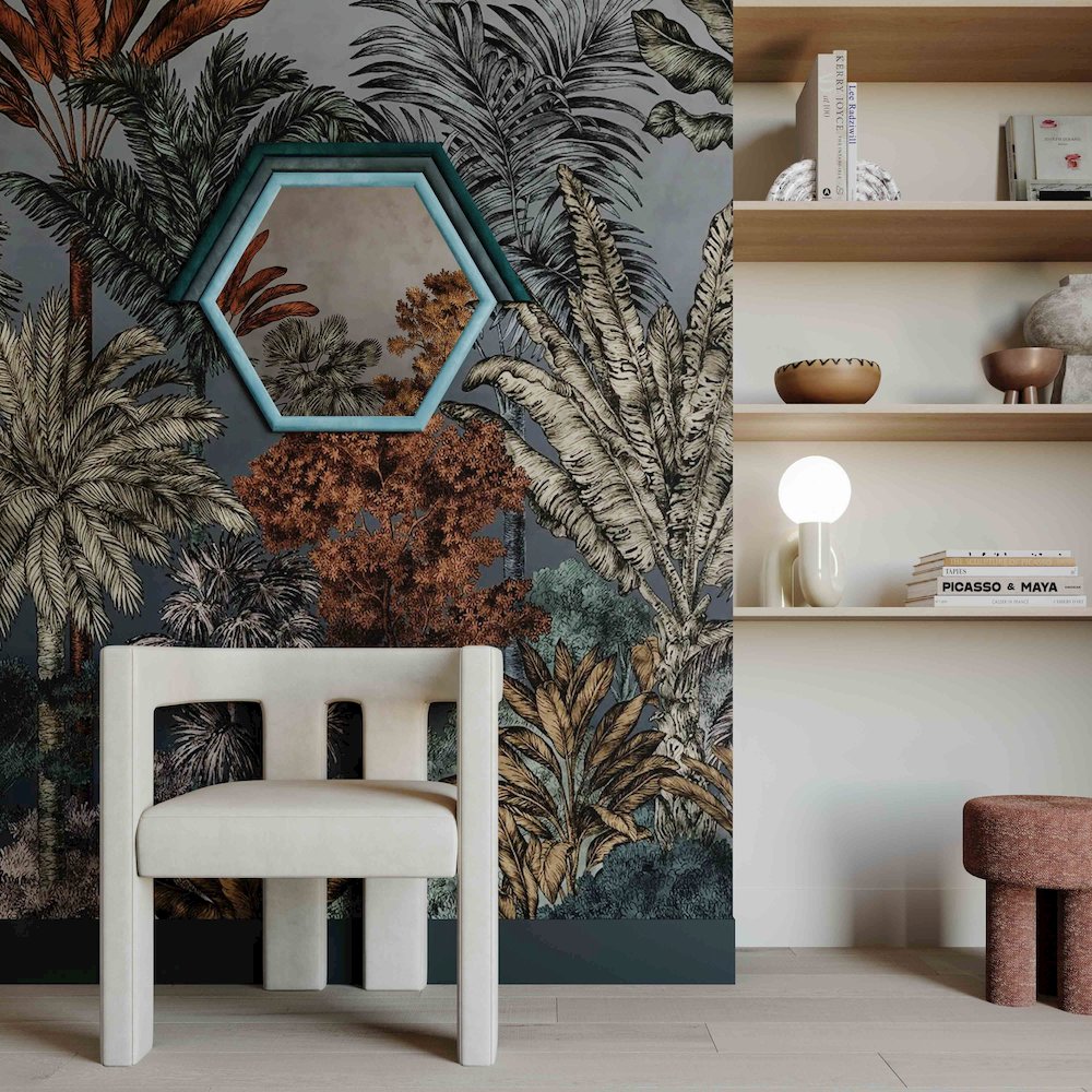 Lally Aqua Velvet Prism Wall Mirror