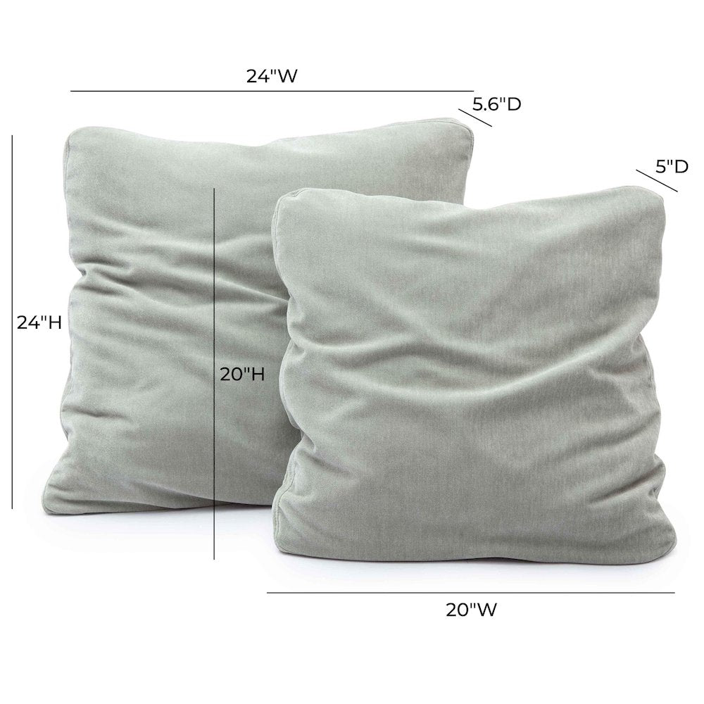 Tipsy Mint Green Upcycled Chenille 24 x 24 inch Square Floppy Pillow