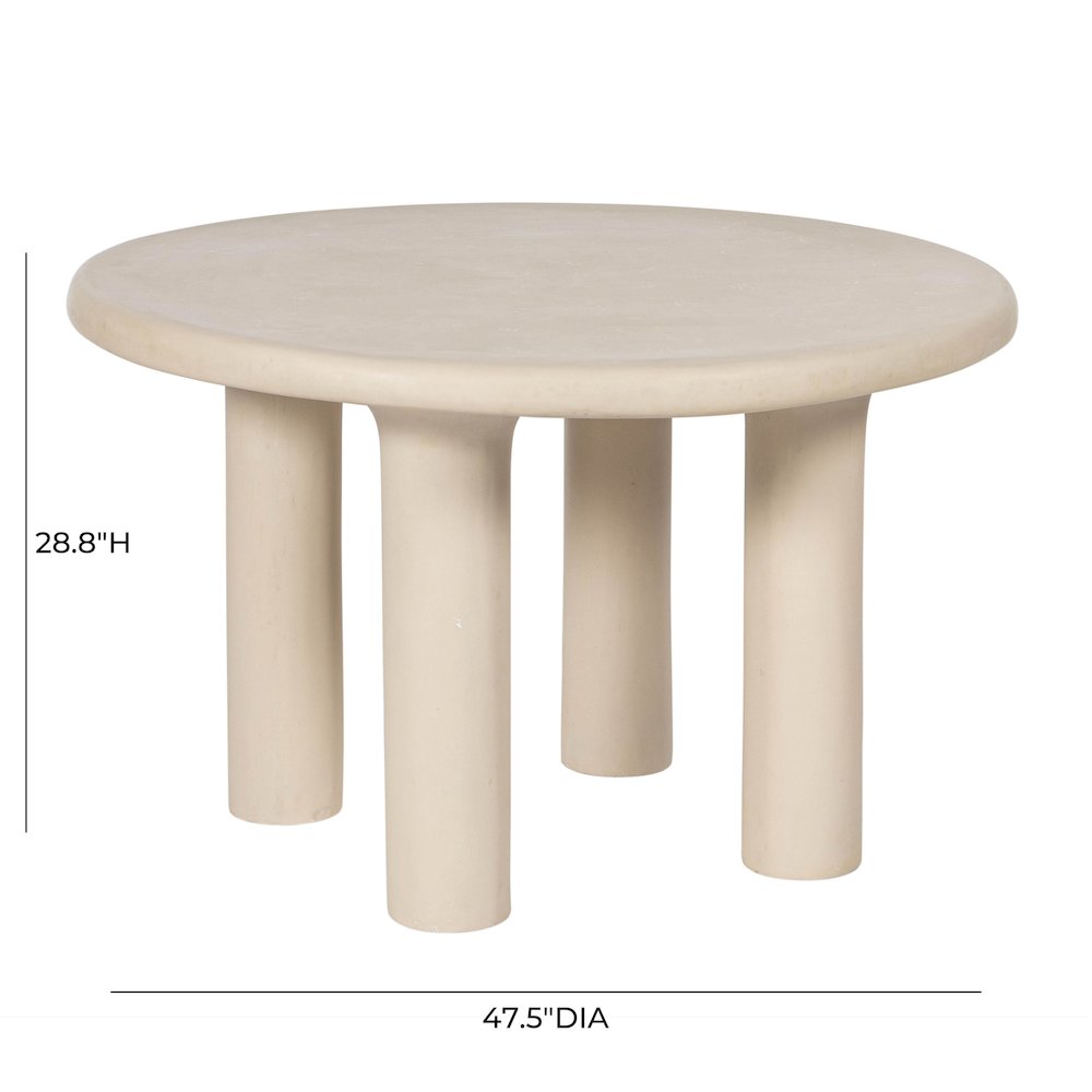 Barbara Cream Textured Indoor / Outdoor 47 inch Round Dining Table