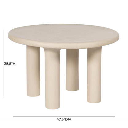 Barbara Cream Textured Indoor / Outdoor 47 inch Round Dining Table
