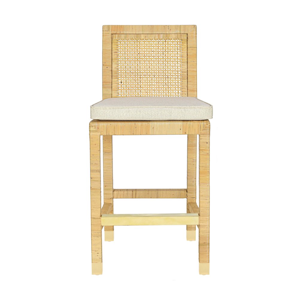 Amara Cream Linen Counter Stool