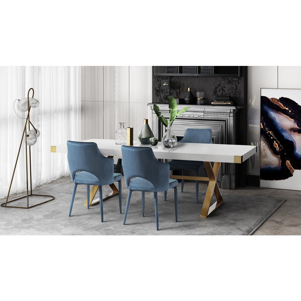 Adeline White Lacquer Dining Table