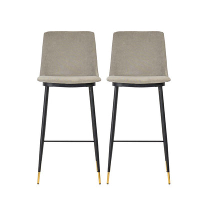 Evora Grey Velvet Counter Stool (Set of 2)