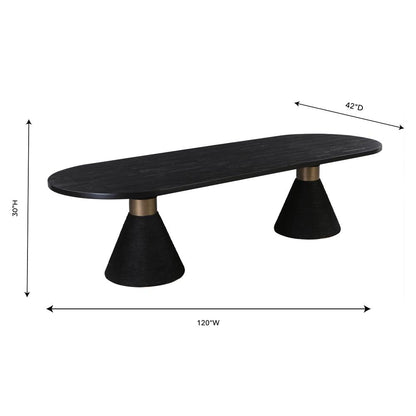 Rishi Black Rope Oval Table
