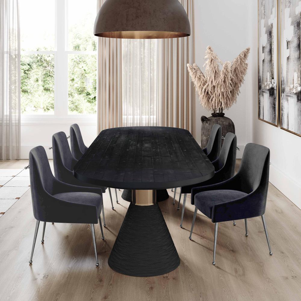 Beatrix Grey Velvet Side Chair with Silver Leg
