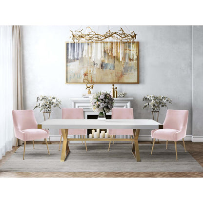 Adeline White Lacquer Dining Table