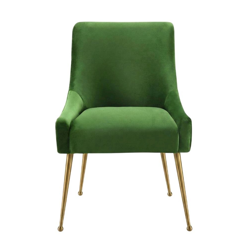 Velvet Accent Chair with Gold Stainless Steel Legs for Living Room
