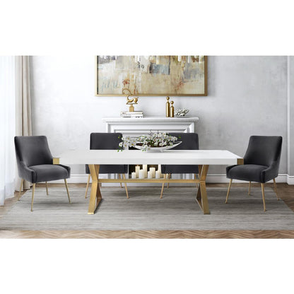 Adeline White Lacquer Dining Table