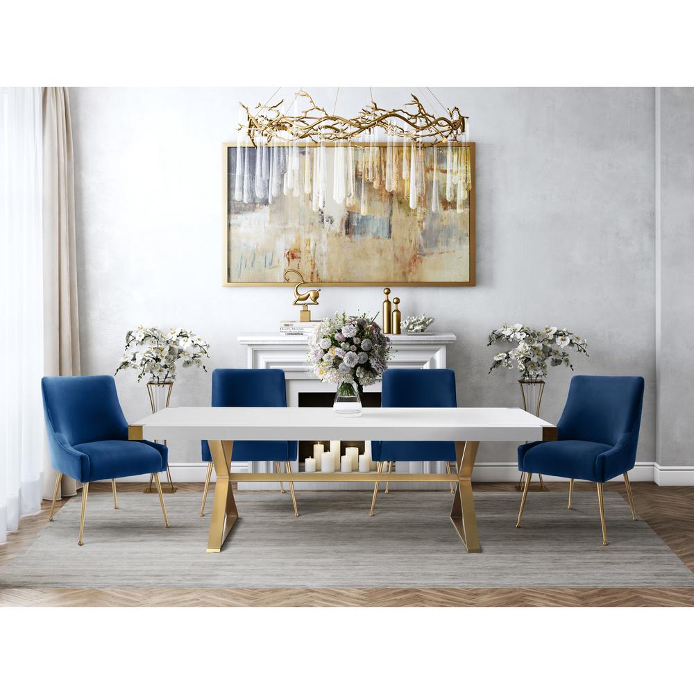 Adeline White Lacquer Dining Table