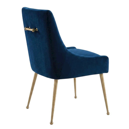 Velvet-Upholstered Accent Chair with Gold Stainless Steel Legs for Living Room
