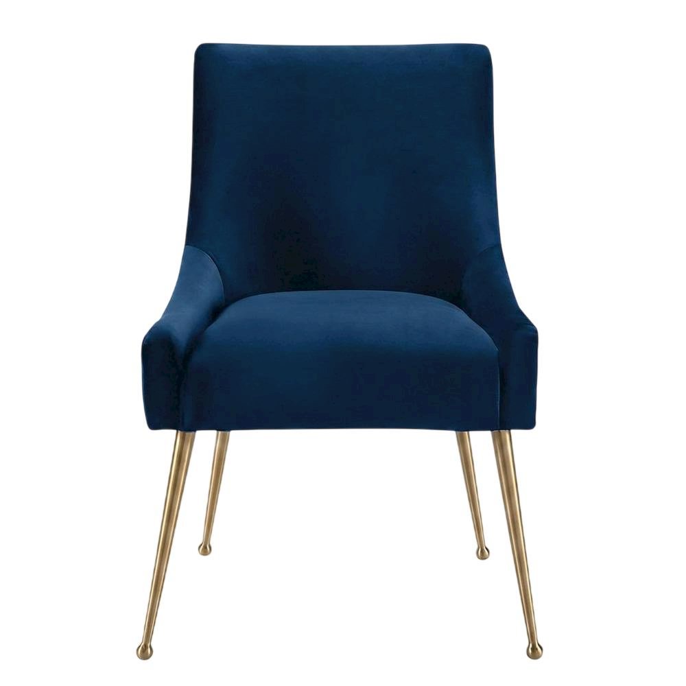 Velvet-Upholstered Accent Chair with Gold Stainless Steel Legs for Living Room