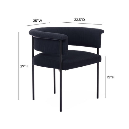 Taylor Black Performance Linen Dining Chair