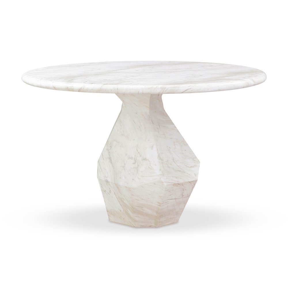 Esme Faux Marble Indoor/Outdoor 48" Round Dining Table