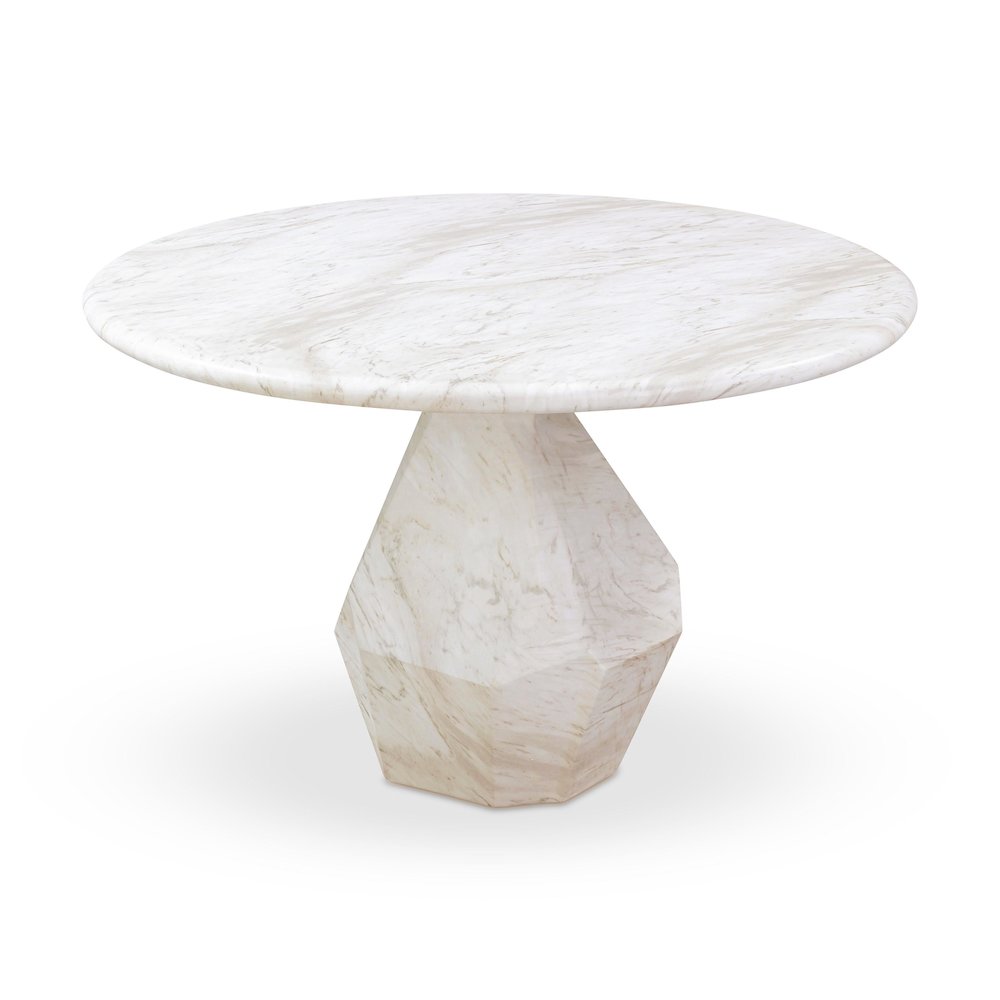 Esme Faux Marble Indoor/Outdoor 48" Round Dining Table