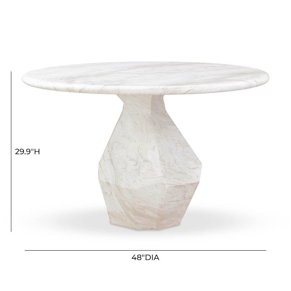 Esme Faux Marble Indoor/Outdoor 48" Round Dining Table