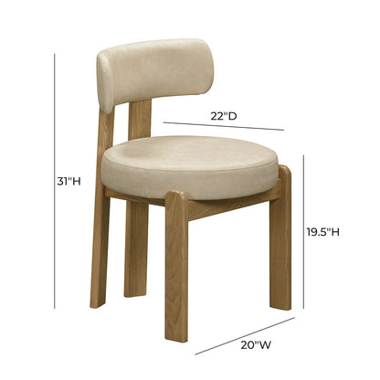 Odessa Cream Vegan Leather Dining Chair