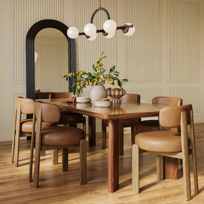 Odessa Saddle Brown Vegan Leather Dining Chair