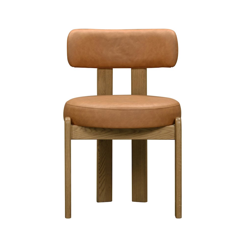 Odessa Saddle Brown Vegan Leather Dining Chair