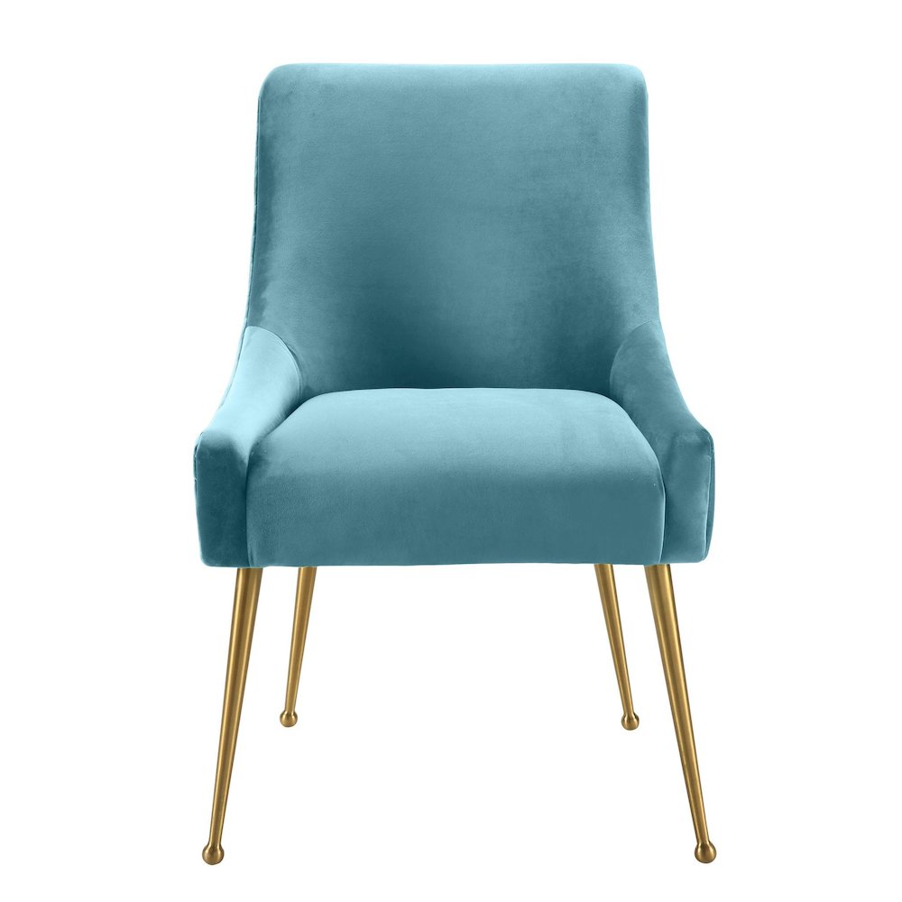 Beatrix Sea Blue Velvet Side Chair