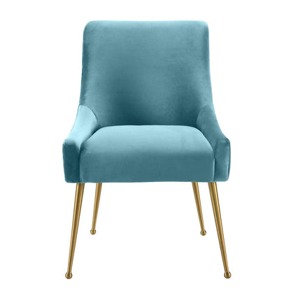 Beatrix Sea Blue Velvet Side Chair