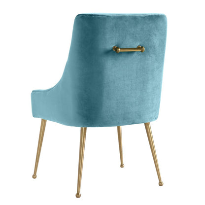 Beatrix Sea Blue Velvet Side Chair