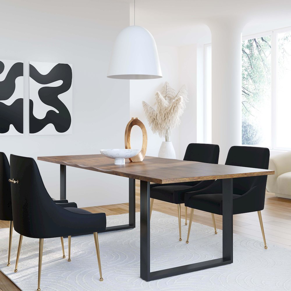 Beatrix Black Velvet Side Chair