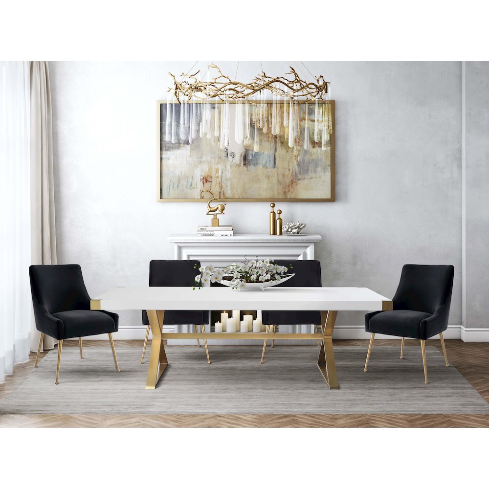 Beatrix Black Velvet Side Chair