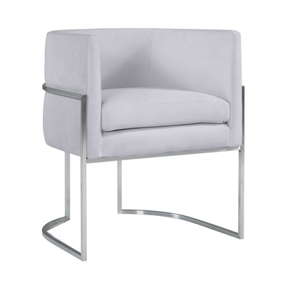 Giselle Grey Velvet Dining Chair with Silver Leg