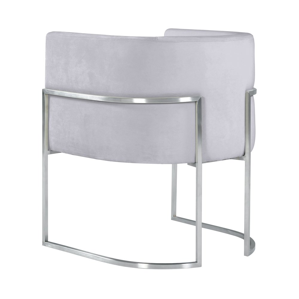 Giselle Grey Velvet Dining Chair with Silver Leg