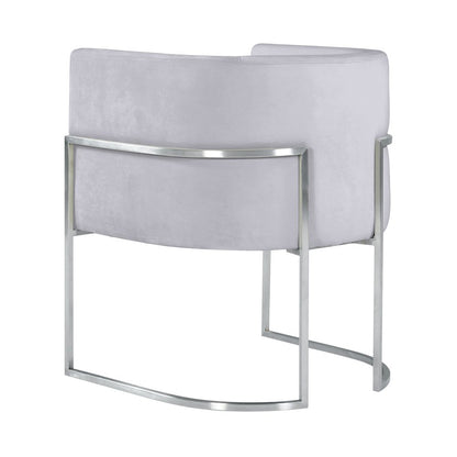 Giselle Grey Velvet Dining Chair with Silver Leg