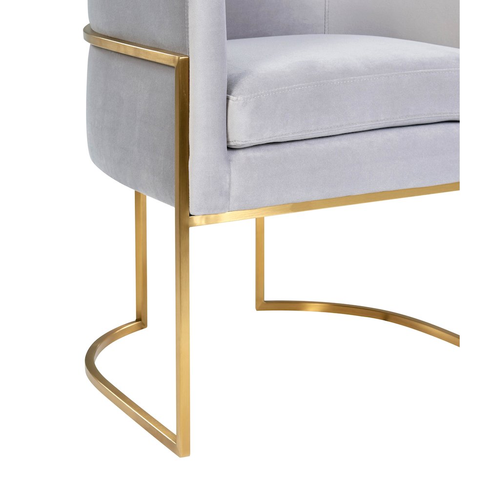 Giselle Grey Velvet Dining Chair with Gold Leg