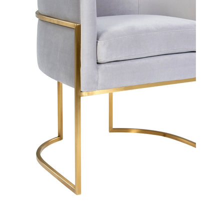 Giselle Grey Velvet Dining Chair with Gold Leg