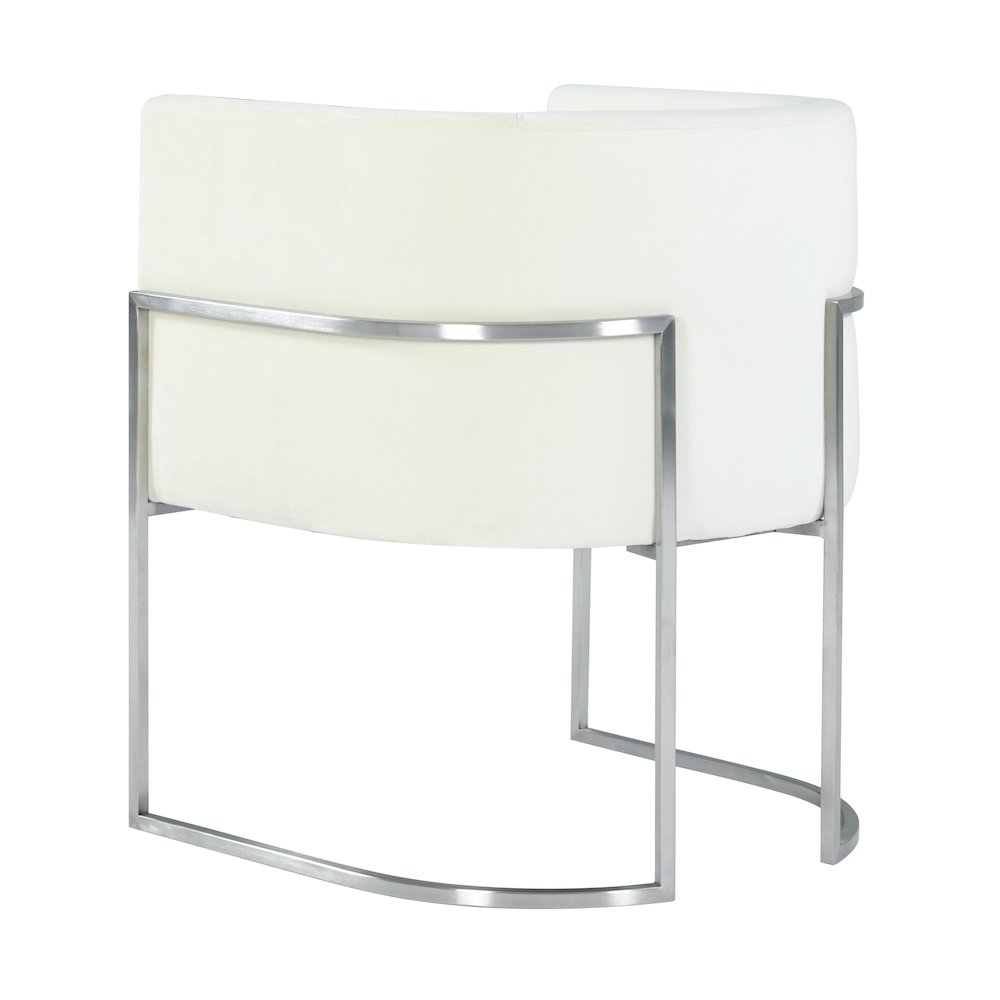 Giselle Cream Velvet Dining Chair Silver Leg
