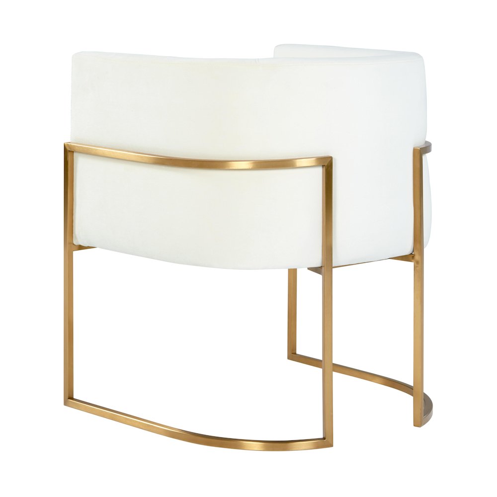 Giselle Cream Velvet Dining Chair Gold Leg