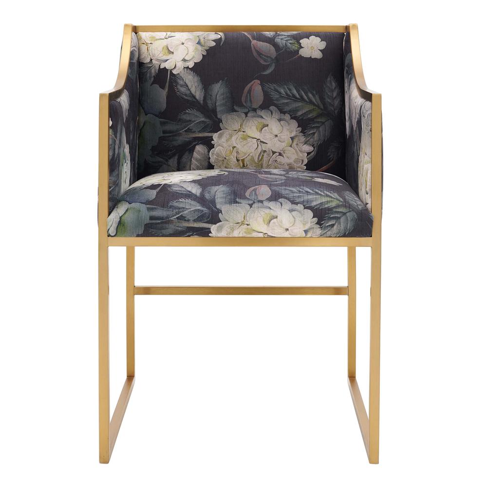 Atara Floral Velvet Gold Chair