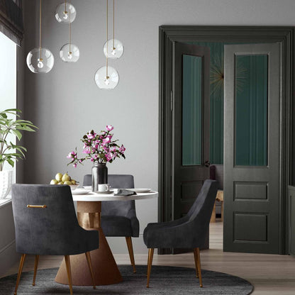 Beatrix Pleated Grey Velvet Side Chair