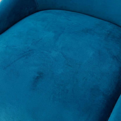 Beatrix Velvet Side Chair with Pleated Back and Gold-Leg Accent for Living Room