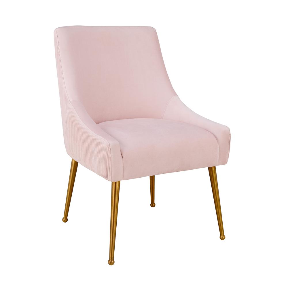 Beatrix Pleated Blush Velvet Side Chair