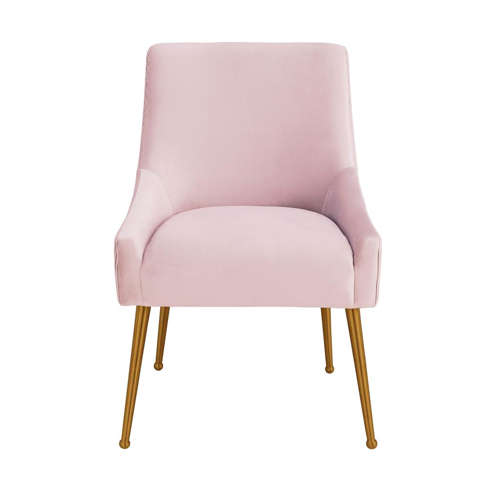 Beatrix Pleated Blush Velvet Side Chair