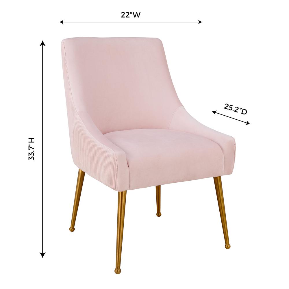 Beatrix Pleated Blush Velvet Side Chair