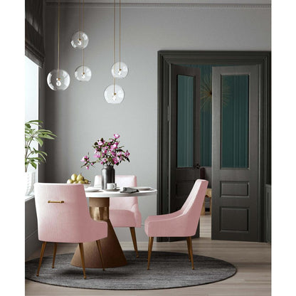 Beatrix Pleated Blush Velvet Side Chair