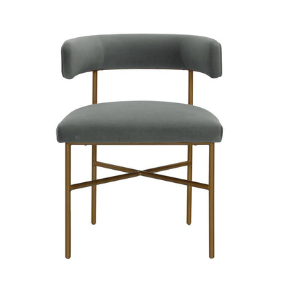 Kim Performance Velvet Chair in Grey