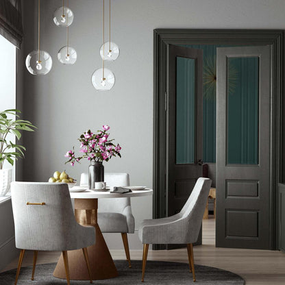 Beatrix Pleated Light Grey Velvet Side Chair